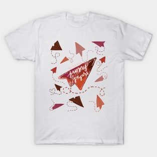 RED PAPER AIRPLANES | SEE YOU IN THE FUNNY PAPERS T-Shirt